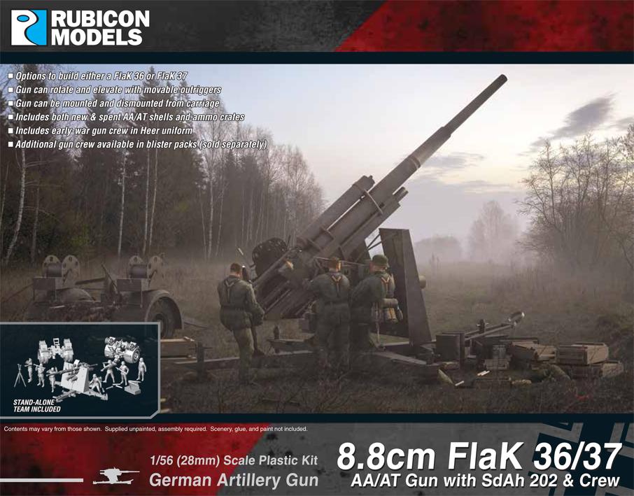 8.8cm FlaK 36/37 AA/AT Gun with SdAh 202 & Crew